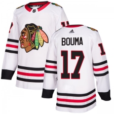 Women's Adidas Chicago Blackhawks #17 Lance Bouma Authentic White Away NHL Jersey