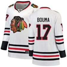 Women's Chicago Blackhawks #17 Lance Bouma Authentic White Away Fanatics Branded Breakaway NHL Jersey