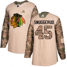 Men's Adidas Chicago Blackhawks #45 Luc Snuggerud Authentic Camo Veterans Day Practice NHL Jersey