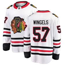 Men's Chicago Blackhawks #57 Tommy Wingels Fanatics Branded White Away Breakaway NHL Jersey
