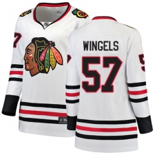 Women's Chicago Blackhawks #57 Tommy Wingels Authentic White Away Fanatics Branded Breakaway NHL Jersey