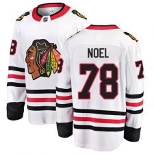 Men's Chicago Blackhawks #78 Nathan Noel Fanatics Branded White Away Breakaway NHL Jersey