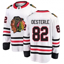 Men's Chicago Blackhawks #82 Jordan Oesterle Fanatics Branded White Away Breakaway NHL Jersey