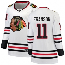 Women's Chicago Blackhawks #11 Cody Franson Authentic White Away Fanatics Branded Breakaway NHL Jersey