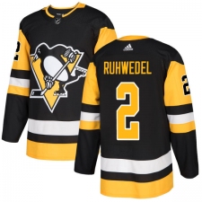 Youth Adidas Pittsburgh Penguins #2 Chad Ruhwedel Authentic Black Home NHL Jersey