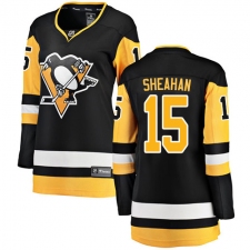 Women's Pittsburgh Penguins #15 Riley Sheahan Fanatics Branded Black Home Breakaway NHL Jersey
