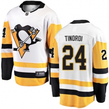 Men's Pittsburgh Penguins #24 Jarred Tinordi Fanatics Branded White Away Breakaway NHL Jersey