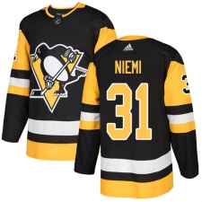 Men's Adidas Pittsburgh Penguins #31 Antti Niemi Authentic Black Home NHL Jersey