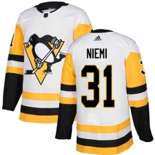 Men's Adidas Pittsburgh Penguins #31 Antti Niemi Authentic White Away NHL Jersey