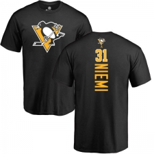 NHL Adidas Pittsburgh Penguins #31 Antti Niemi Black Backer T-Shirt