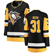 Women's Pittsburgh Penguins #31 Antti Niemi Fanatics Branded Black Home Breakaway NHL Jersey