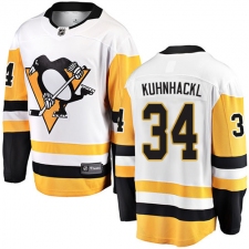 Men's Pittsburgh Penguins #34 Tom Kuhnhackl Fanatics Branded White Away Breakaway NHL Jersey
