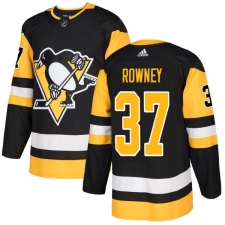 Men's Adidas Pittsburgh Penguins #37 Carter Rowney Authentic Black Home NHL Jersey