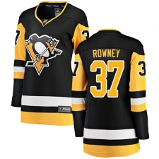 Women's Pittsburgh Penguins #37 Carter Rowney Fanatics Branded Black Home Breakaway NHL Jersey