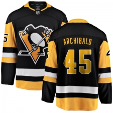 Youth Pittsburgh Penguins #45 Josh Archibald Fanatics Branded Black Home Breakaway NHL Jersey