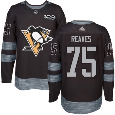 Men's Adidas Pittsburgh Penguins #75 Ryan Reaves Authentic Black 1917-2017 100th Anniversary NHL Jersey