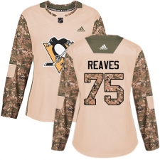 Women's Adidas Pittsburgh Penguins #75 Ryan Reaves Authentic Camo Veterans Day Practice NHL Jersey