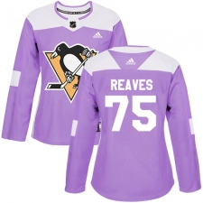 Women's Adidas Pittsburgh Penguins #75 Ryan Reaves Authentic Purple Fights Cancer Practice NHL Jersey