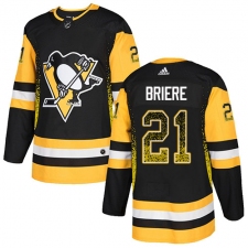 Men's Adidas Pittsburgh Penguins #21 Michel Briere Authentic Black Drift Fashion NHL Jersey