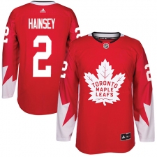 Men's Adidas Toronto Maple Leafs #2 Ron Hainsey Authentic Red Alternate NHL Jersey