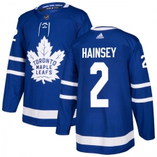 Men's Adidas Toronto Maple Leafs #2 Ron Hainsey Authentic Royal Blue Home NHL Jersey