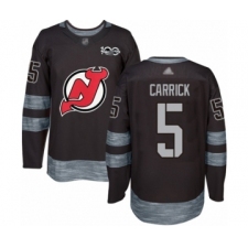 Men's New Jersey Devils #5 Connor Carrick Authentic Black 1917-2017 100th Anniversary Hockey Jersey