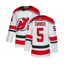 Men's New Jersey Devils #5 Connor Carrick Authentic White Alternate Hockey Jersey