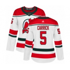 Women's New Jersey Devils #5 Connor Carrick Authentic White Alternate Hockey Jersey