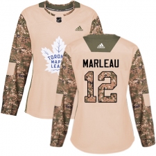 Women's Adidas Toronto Maple Leafs #12 Patrick Marleau Authentic Camo Veterans Day Practice NHL Jersey