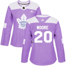 Women's Adidas Toronto Maple Leafs #20 Dominic Moore Authentic Purple Fights Cancer Practice NHL Jersey