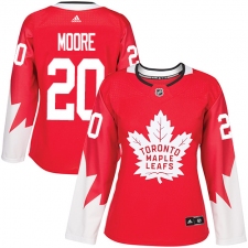 Women's Adidas Toronto Maple Leafs #20 Dominic Moore Authentic Red Alternate NHL Jersey