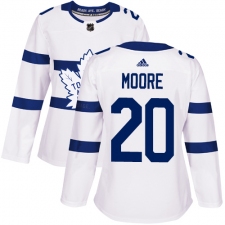 Women's Adidas Toronto Maple Leafs #20 Dominic Moore Authentic White 2018 Stadium Series NHL Jersey