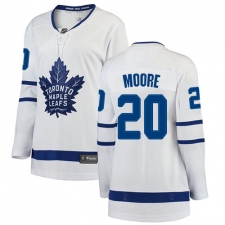 Women's Toronto Maple Leafs #20 Dominic Moore Authentic White Away Fanatics Branded Breakaway NHL Jersey