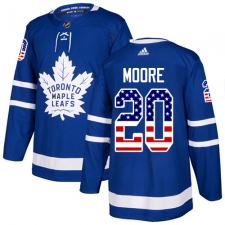 Youth Adidas Toronto Maple Leafs #20 Dominic Moore Authentic Royal Blue USA Flag Fashion NHL Jersey