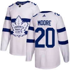 Youth Adidas Toronto Maple Leafs #20 Dominic Moore Authentic White 2018 Stadium Series NHL Jersey