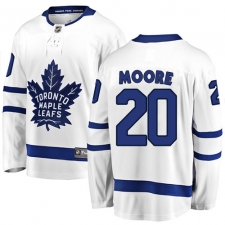 Youth Toronto Maple Leafs #20 Dominic Moore Fanatics Branded White Away Breakaway NHL Jersey