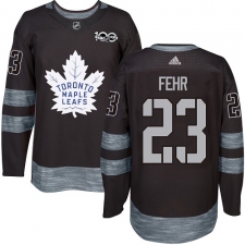 Men's Adidas Toronto Maple Leafs #23 Eric Fehr Authentic Black 1917-2017 100th Anniversary NHL Jersey