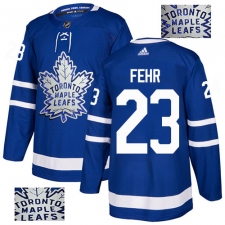Men's Adidas Toronto Maple Leafs #23 Eric Fehr Authentic Royal Blue Fashion Gold NHL Jersey