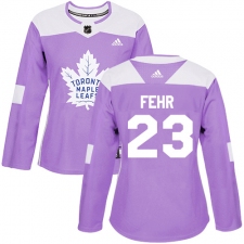 Women's Adidas Toronto Maple Leafs #23 Eric Fehr Authentic Purple Fights Cancer Practice NHL Jersey