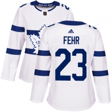 Women's Adidas Toronto Maple Leafs #23 Eric Fehr Authentic White 2018 Stadium Series NHL Jersey