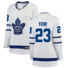 Women's Toronto Maple Leafs #23 Eric Fehr Authentic White Away Fanatics Branded Breakaway NHL Jersey