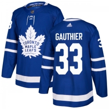 Men's Adidas Toronto Maple Leafs #33 Frederik Gauthier Premier Royal Blue Home NHL Jersey