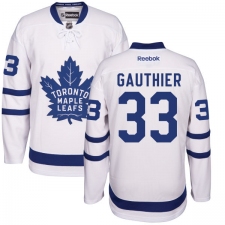 Men's Reebok Toronto Maple Leafs #33 Frederik Gauthier Authentic White Away NHL Jersey