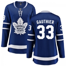 Women's Toronto Maple Leafs #33 Frederik Gauthier Fanatics Branded Royal Blue Home Breakaway NHL Jersey