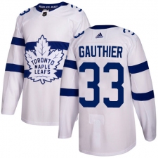 Youth Adidas Toronto Maple Leafs #33 Frederik Gauthier Authentic White 2018 Stadium Series NHL Jersey