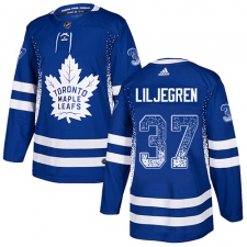 Men's Adidas Toronto Maple Leafs #37 Timothy Liljegren Authentic Blue Drift Fashion NHL Jersey