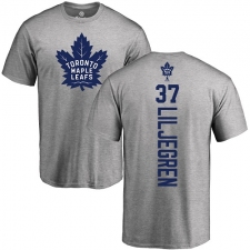 NHL Adidas Toronto Maple Leafs #37 Timothy Liljegren Ash Backer T-Shirt