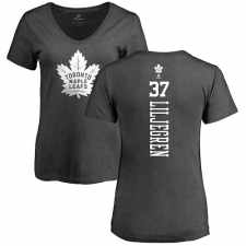 NHL Women's Adidas Toronto Maple Leafs #37 Timothy Liljegren Charcoal One Color Backer T-Shirt