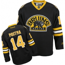 Men's Reebok Boston Bruins #14 Paul Postma Authentic Black Third NHL Jersey