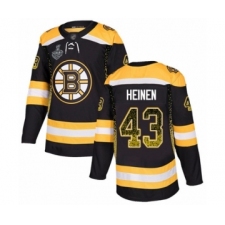 Men's Boston Bruins #43 Danton Heinen Authentic Black Drift Fashion 2019 Stanley Cup Final Bound Hockey Jersey
